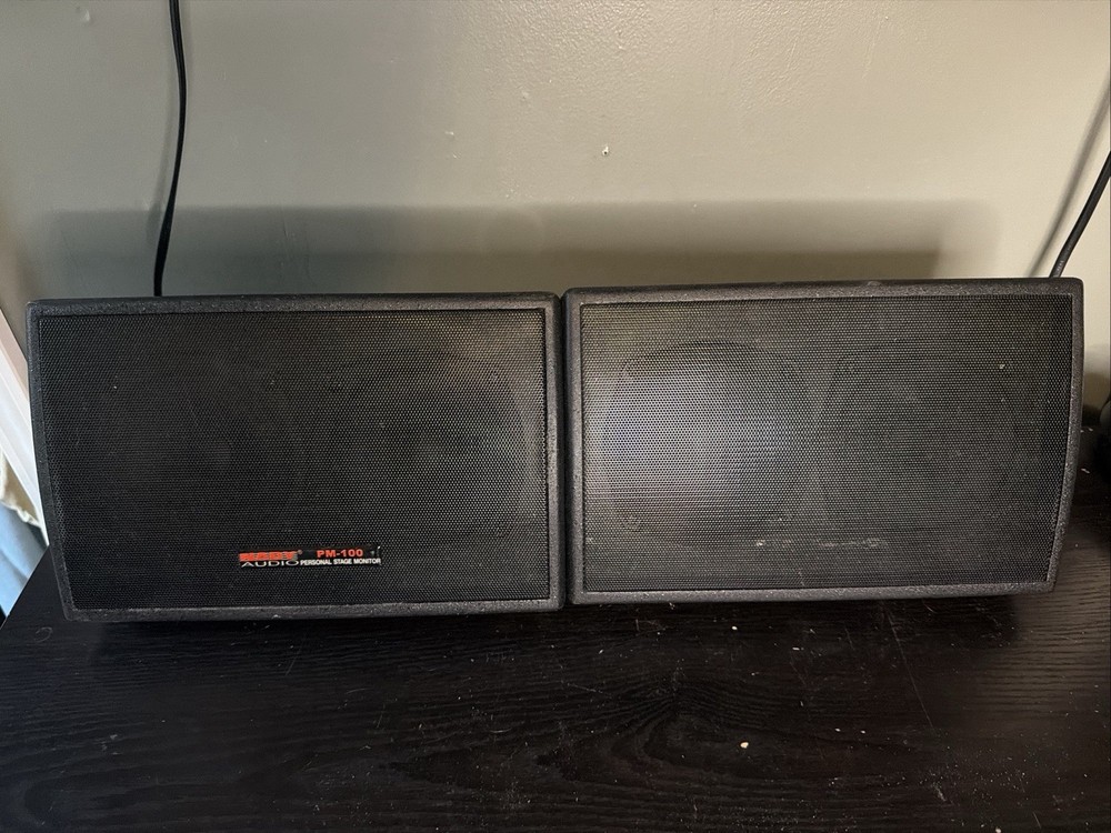 Nady Audio PM-100 Personal Stage Monitor Speakers Pair Black Plastic Metal Used