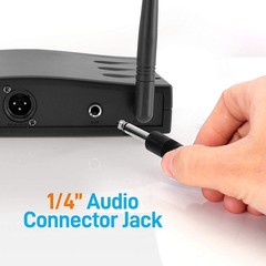 PYLE Compact UHF Wireless Microphone System – Pro Portable 1 One size, Black