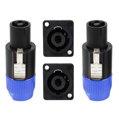 4 Pole Speakon Male Connector Audio Speaker Cable Adapter & NL4MP Female Socket