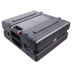 4 Space DJ Rack Road ABS Case with Pull Out Handle and Wheels by Prox