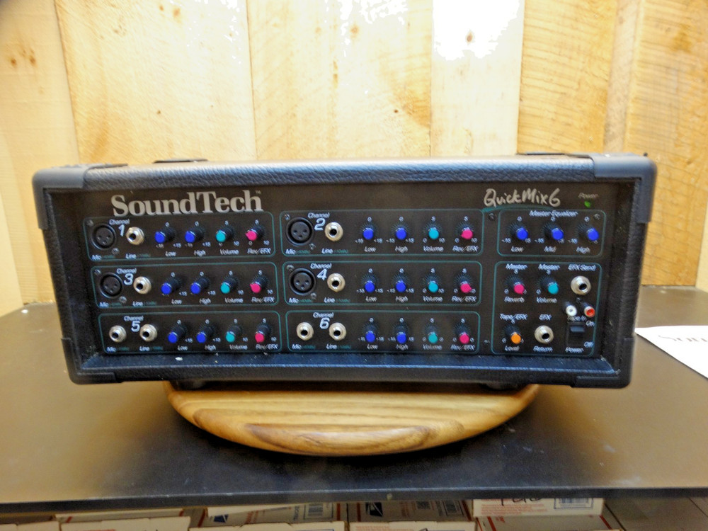 Sound Tech Pro Audio Quick Mix 6 QM6 Powered Mixer/Amplifier