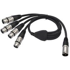 Professional XLR 3Pin Music Splitter Cable 0.6M Connect 4Devices XLR Y Splitter