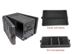 6U Rack Case Detachable Flight Case DJ Touring Road Case Microphone Case 10.2″D