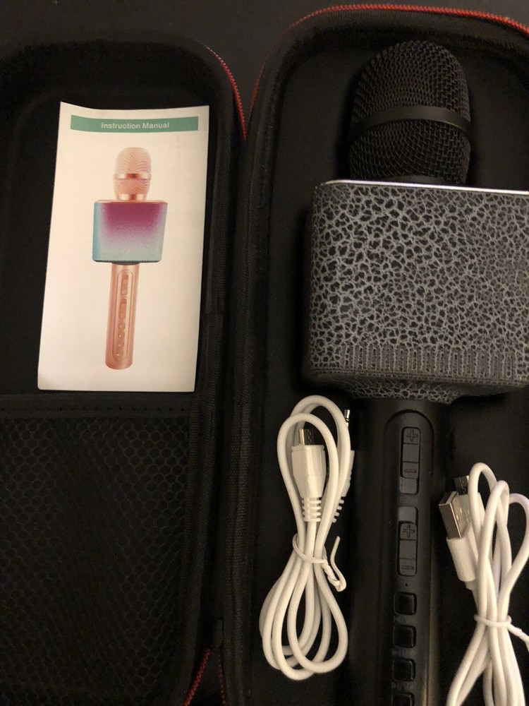 Starument Bluetooth Karaoke Microphone-Portable Recording/Singing USB AUX LED