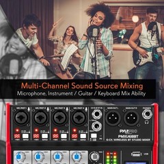 Pyle 6Ch Digital Mixer Pro Audio Bluetooth DJ Console & 3.49lbs Weight