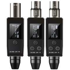Wireless Microphone System UHF XLR Transmitter & Receiver, 48V Phantom Power, PA