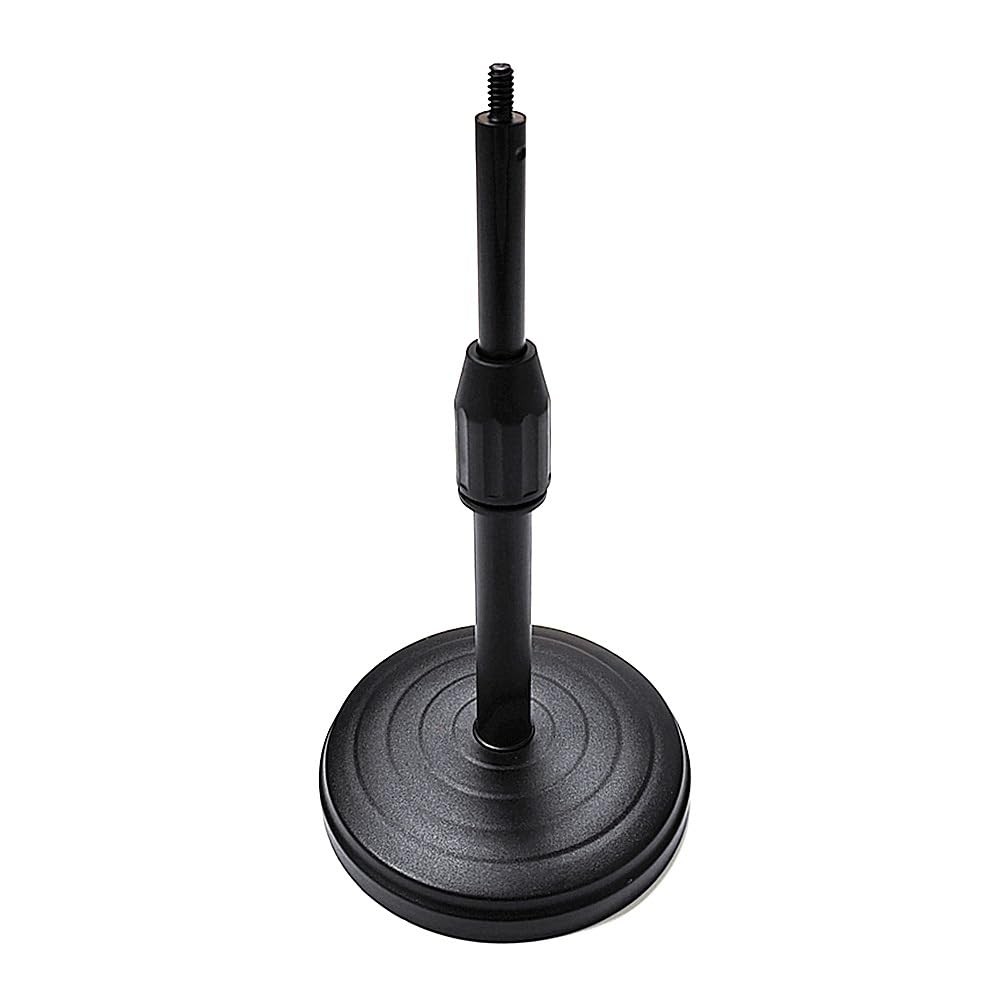 ThtRht Desktop Microphone Stand Replacement Weighted Metal Adjustable Black