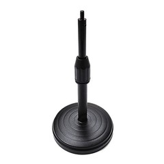 ThtRht Desktop Microphone Stand Replacement Weighted Metal Adjustable Black