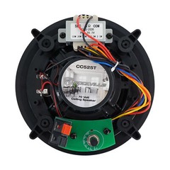 Rockville 6-Zone 70v Amplifier+(12) 5.25″ Black 2Way Restaurant Ceiling Speakers