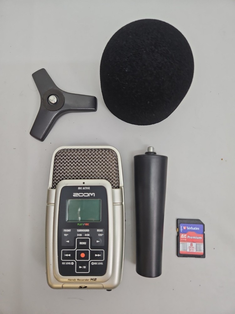 Zoom Handy H2 surround sound audio recorder Bundle with SD card and grip, Stand
