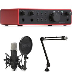Focusrite Scarlett 2i2 4th Gen USB Audio Interface with NT1 Condenser Microphone