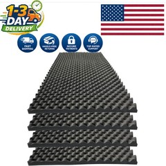 Professional Soundproof Foam Panels – 48“x24“x2“ Fireproof | 4 Pack in Black