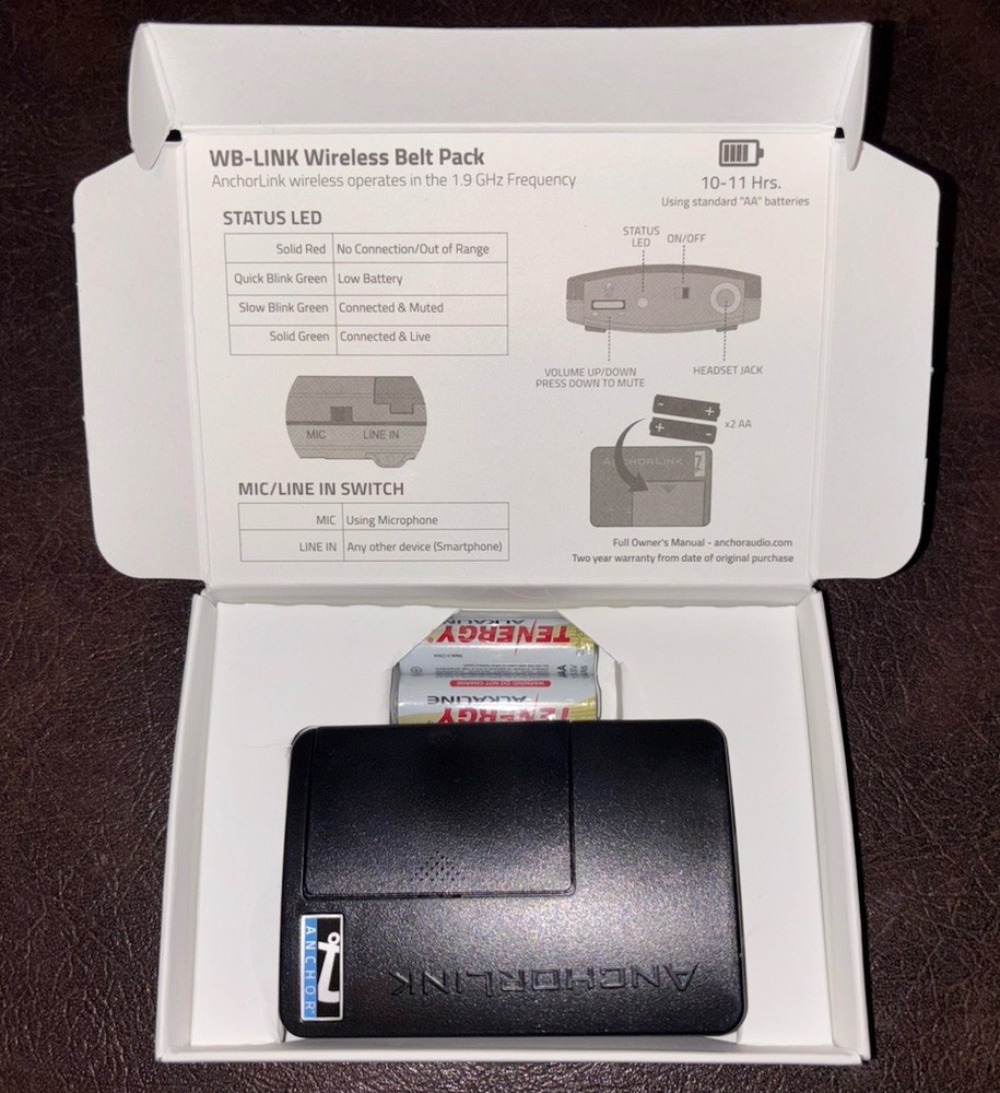 Anchor Audio WB-LINK Wireless Bodypack Transmitter NEW In Box