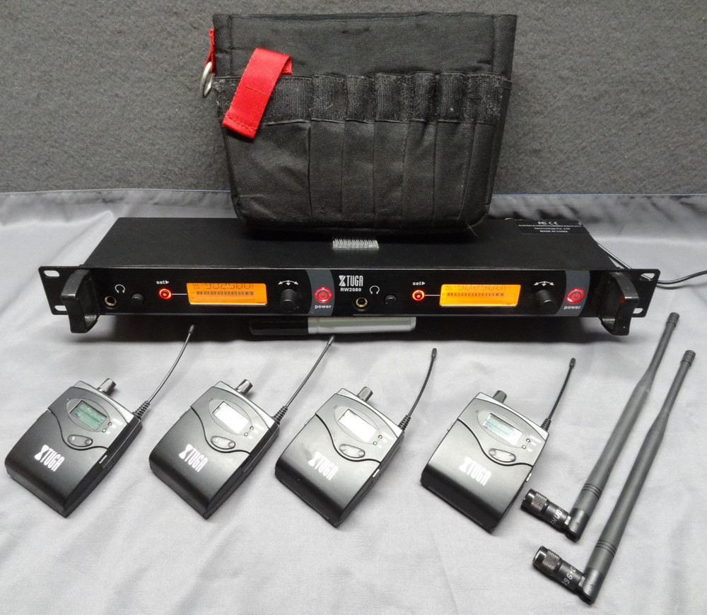 Tuga RW2080 Mono UHF Wireless In-Ear Monitor (4) Bodypack Receiver 902-928MHz