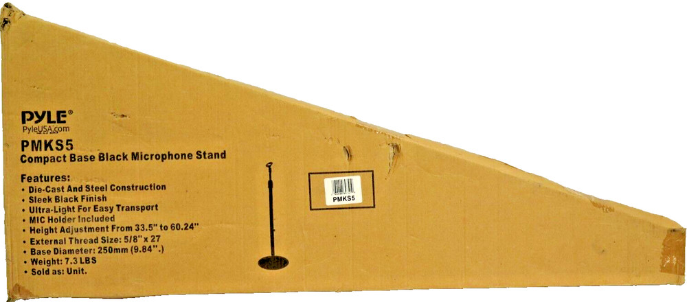 Pyle Black Compact Base Adjustable Microphone Stand PMKS5