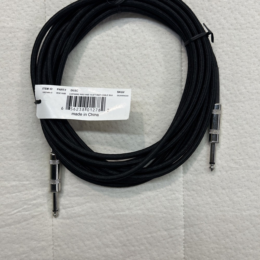Musician’s Gear 18.5’ Instrument Cable Black (ROC 186B)