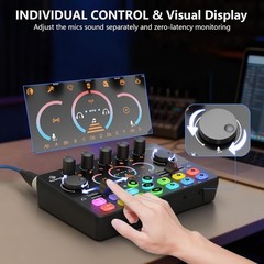 Podcast Equipment Bundle for 2, Audio Interface with 8GB Memory Card and XLR Co