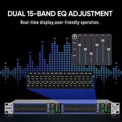 MIZISNR Stereo Graphic Equalizer 15Band EQ for Home Audio System, Rack Mount …