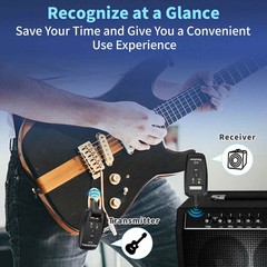 For Guitar Wireless Transmitter & Receiver Set 2.4GHz 24Bit 48KHz No Latency