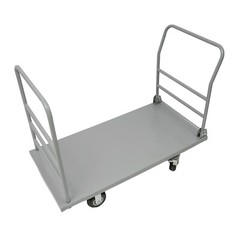 2000lbs Steel Platform Truck 48x24x36″ Hand Push Flat Cart 2 Casters w/ Brake US
