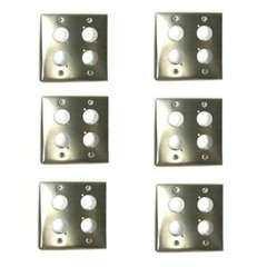 6 OSP Stainless Blank Audio Wall Plate w/ 4 Series „D“ Holes