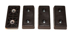 FOUR EXTRA LARGE RECTANGULAR RECTANGLE RUBBER FEET AMPS CASES USA MADE FREE S&H