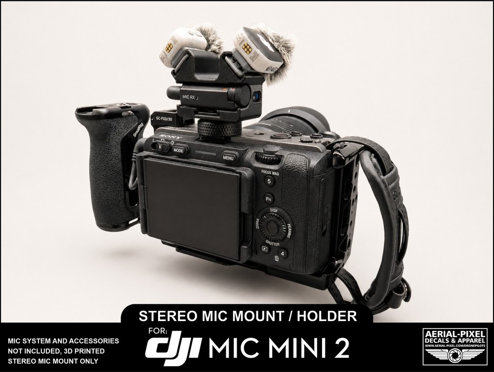 DJI Mic Mini 2 Stereo Mic Cold Shoe Mount Adapter and Holder with Tripod Thread