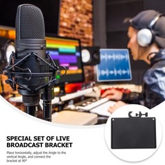 2Pcs ABS Live Sound Card Tray with Clamp Black Microphone Stand Storage Holder