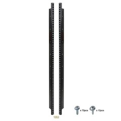 Sound Town 2-pack 18U Rack Rails, Black Powder Finish, with Screws (ST-RR-18U)