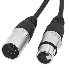 Professional 10ft 5-Pin XLR Male to Female Cable for Clear Audio Transmission