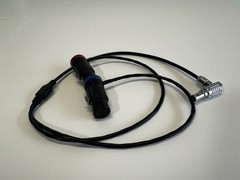 Dual 3-Pin XLR Female to 5-Pin Lemo Right Angle Audio Breakout Cable Red Blue BN