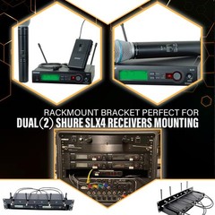 RhymKawa Mic Rack Mount Bracket Only for Shuer SLX4, 1U, 2 Receivers