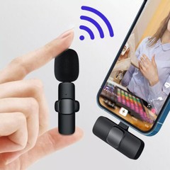 Wireless Lavalier Microphone Mini Mic Audio Video Recording For iPhone Android