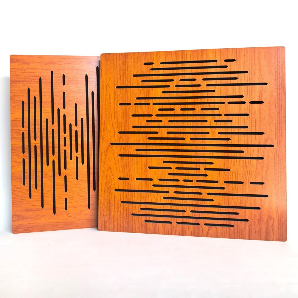 2 Pack 20″X20″X2″ Sound Absorption-Diffusion Acoustic Panel Wood Laminated Acous