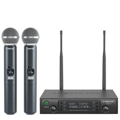 Phenyx Pro Wireless Microphone System, Dual Two Handheld Mics, Black