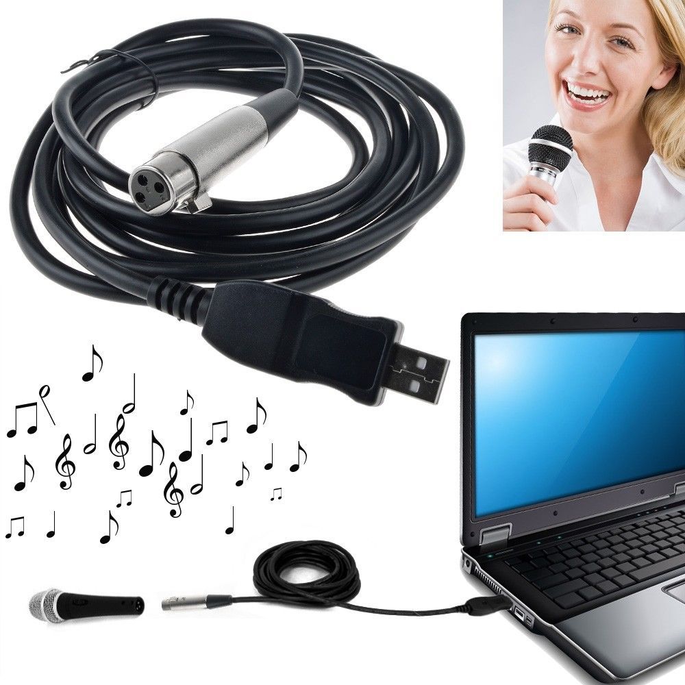 Audio2000’S ADC203R 20ft XLR Female (3-Pin) to USB Microphone Cable – NEW, O