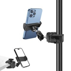 Mic Stand Phone Holder Adjustable Clamp Mount Fits Treadmill Spin Bike Stroller