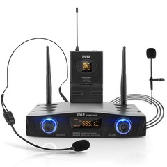 PYLE Compact UHF Wireless Microphone System – Pro Portable 1 One size, Black