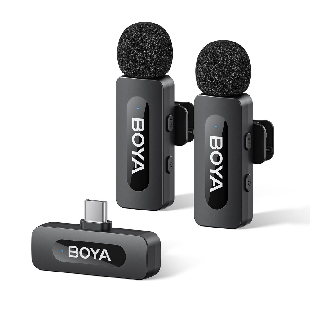 BOYA BY-V20 Wireless Microphones for iPhone 17/16/15 & Android/Laptop with USB-C