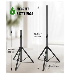 2 Universal Tripod Speaker Stands Metal Heavy Duty Up To 71”