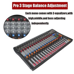 4 Channel Amplifier Audio Mixer, 250w Sound Mixer With Dual Wireless Mic, Sound
