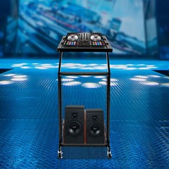 Professional Rack Mount DJ Equipment Stand Studio Mixer Case Rolling Cart TOP