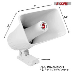 5 Core Horn PA Speaker 8Pcs 8 Inch 65W Loud Audio 8Ohm Outdoor Speakers System