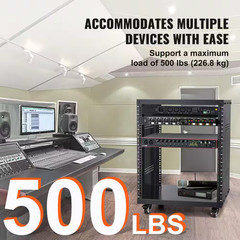 12U AV Rack Stand Steel 20.1 X 27.6 X 20.1 In. Network Stereo Recording Studio R