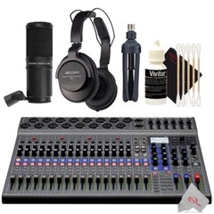 Zoom LiveTrak L-20 Digital Mixer Multitrack Recorder + Mic Accessory Bundle