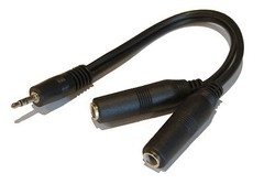 9in 1/8″ inch 3.5mm TRS Stereo Male to 2 X 1/4 TRS Stereo Female Plugs Y Cable