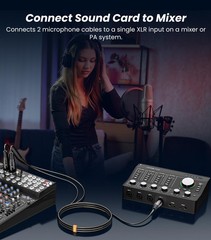 XLR Y-Splitter Cable, Dual Female XLR to Male XLR Mic Combiner Y Cord Balance…