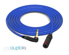 Mogami 2549 Headphone Extension | Neutrik Gold 90º TRS to TRS-F | Blue 35 Feet