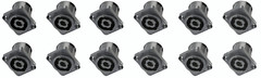 12 PACK NEUTRIK NL4MPXX 4-Pole SPEAKON Panel Mount Twist Lock w/ 3/16″ Flat Tabs
