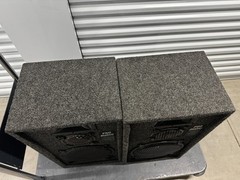 Pro Audio Studio Monitor Speakers Pair Carpeted 3-Way PA Loudspeakers 250W
